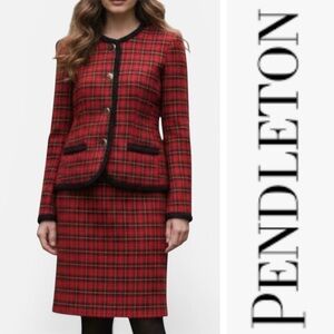 Pendleton Vintage Plaid Wool Skirt Suit